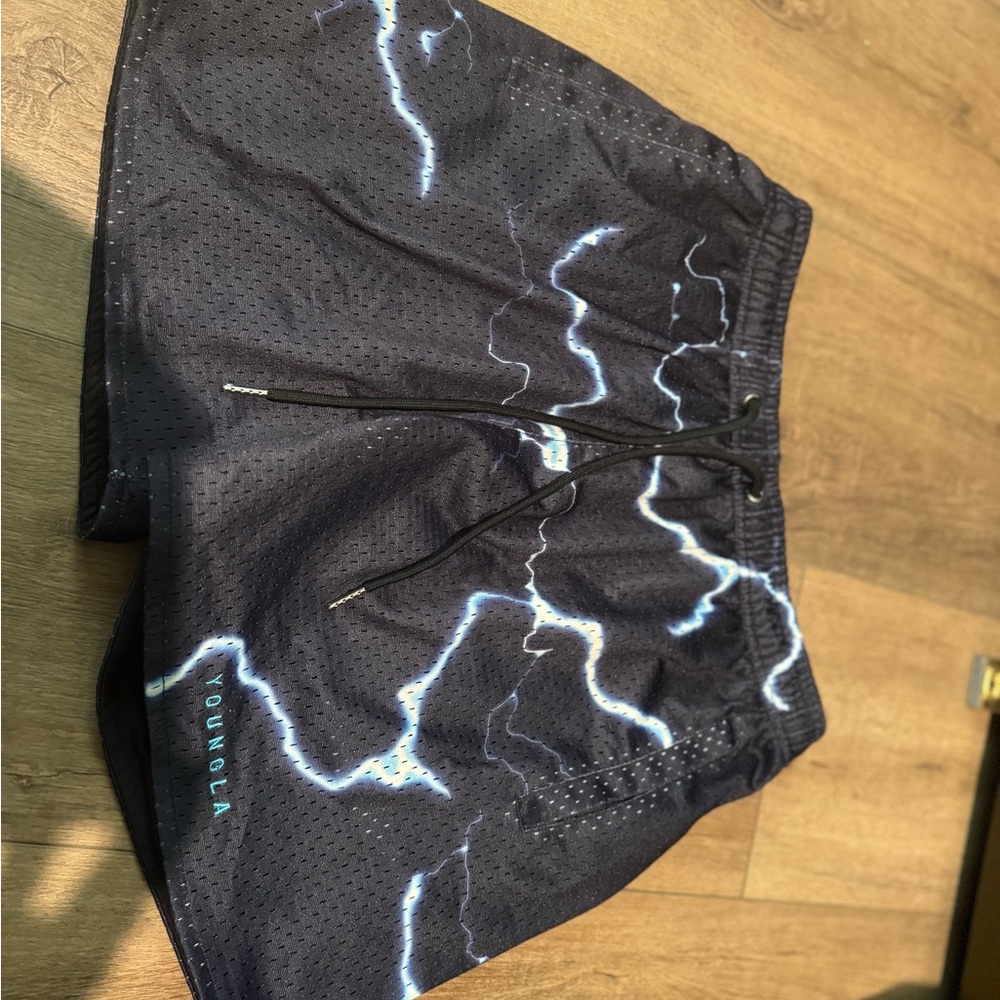 Men’s YoungLA Navy Athletic Shorts with Dynamic Design